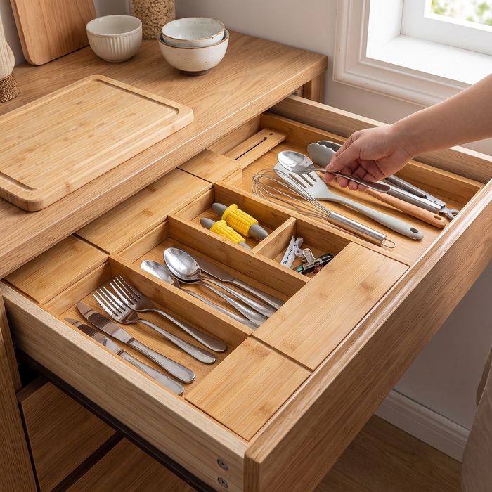 Bamboo Drawer Dividers — lifestyle