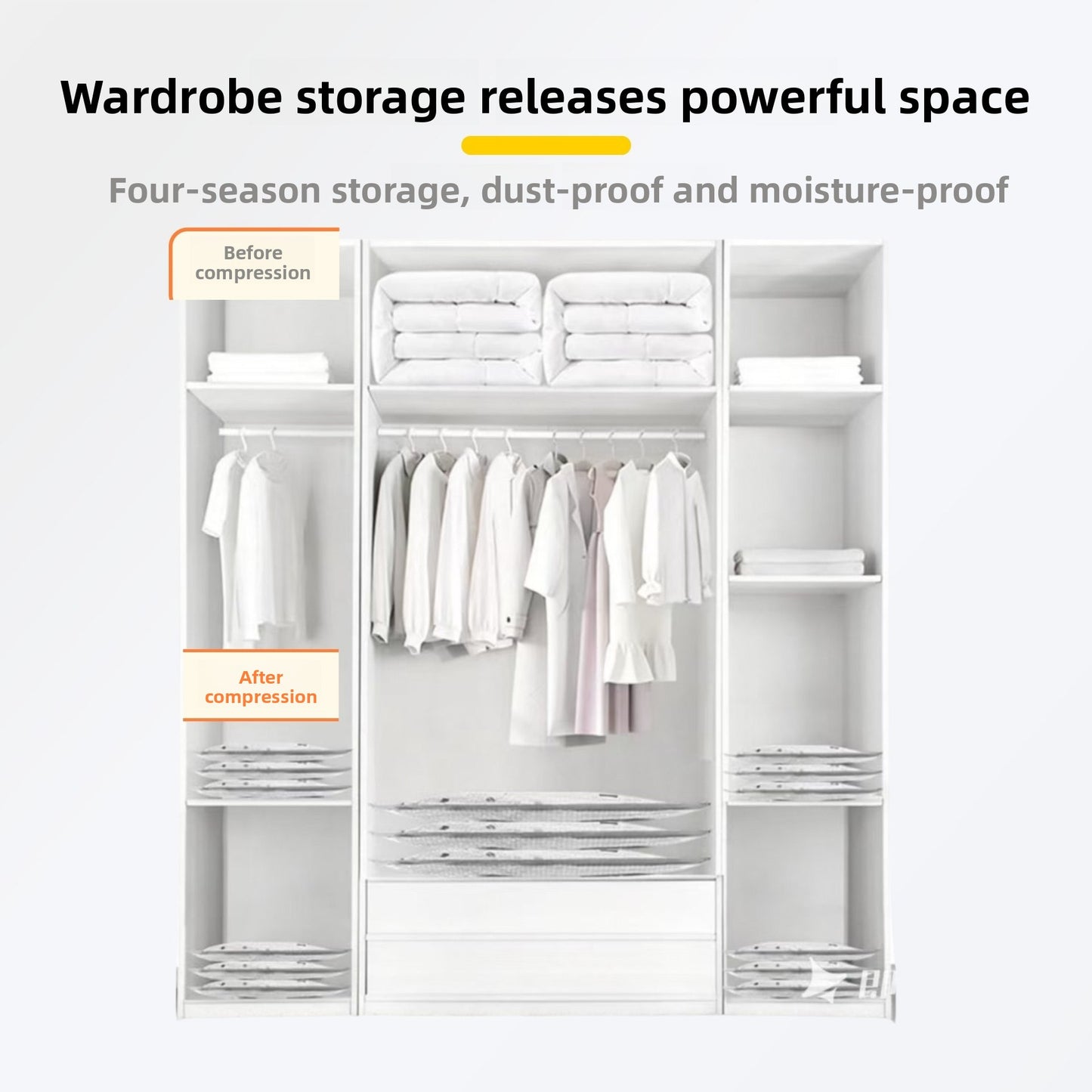 Vacuum Compression Bags Storage Bags Travel Set for Quilts and Clothes