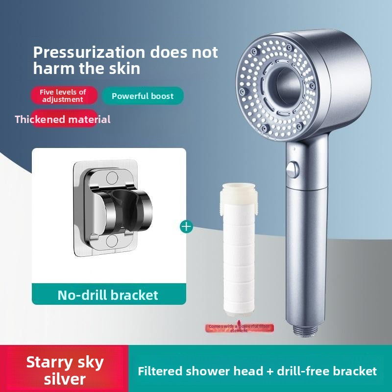 Turbo Air Booster Shower Head with Filter