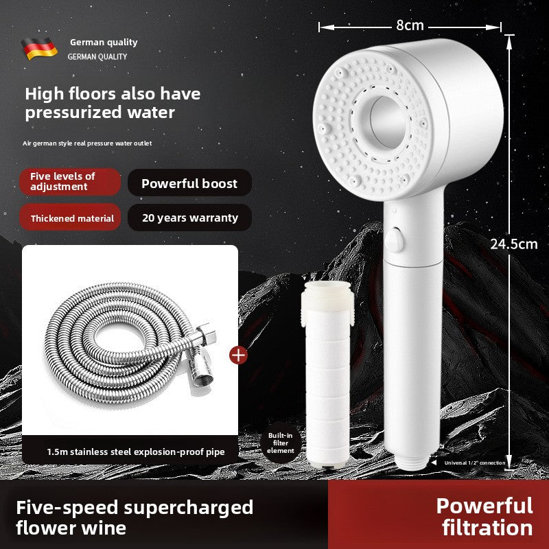 Turbo Air Booster Shower Head with Filter