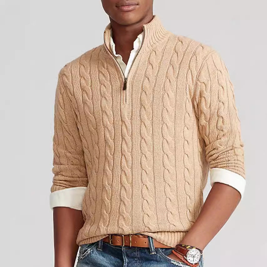 Mens Half Zip Knit Sweater