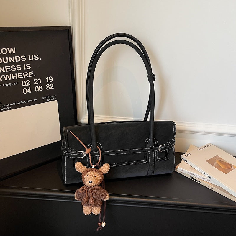Retro Suede Baguette Bag