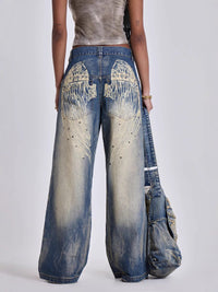 Vintage Gradient Wash Wide Leg Jeans