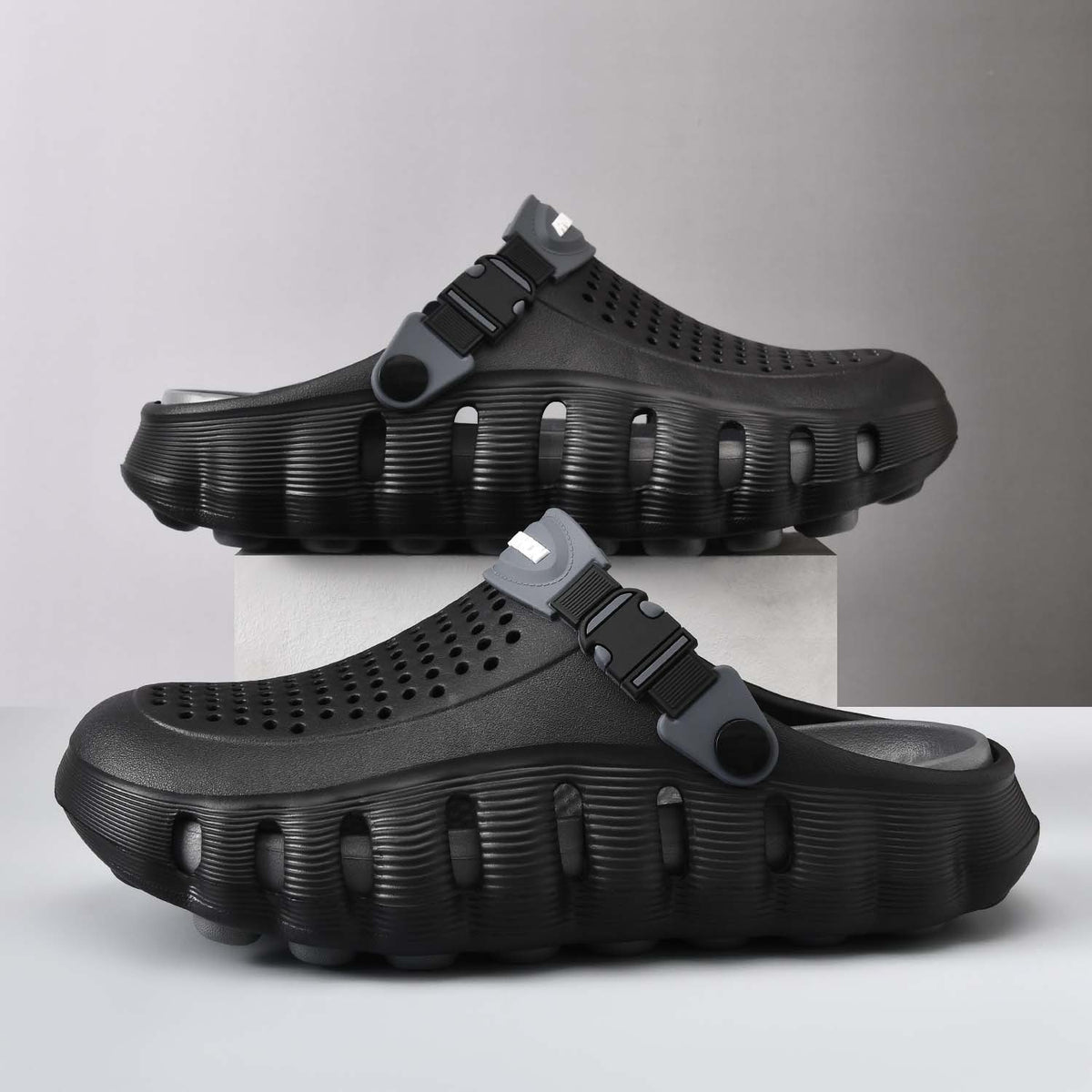 Cushioned Perforated Slide Sandals