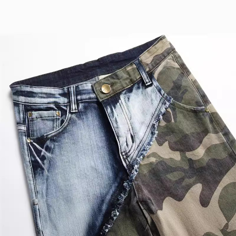 Camouflage Slim-Fit Denim Jeans