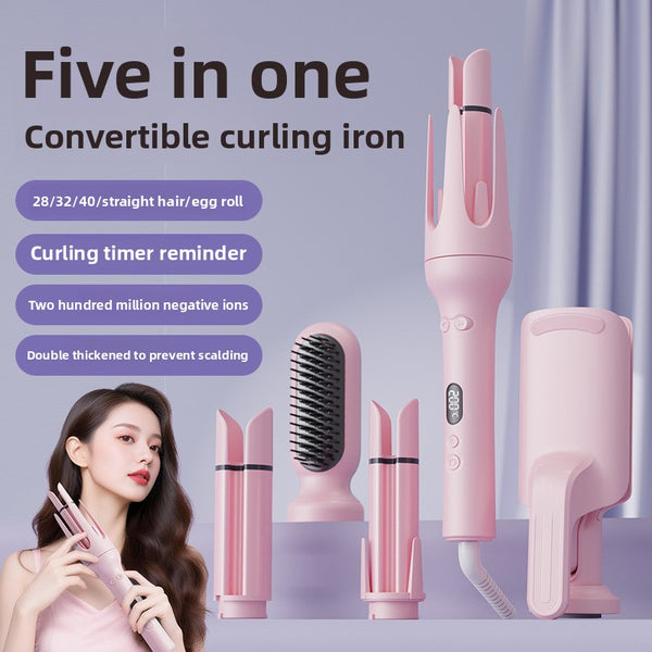 Multi-function Hair Curling Iron with Interchangeable Heads