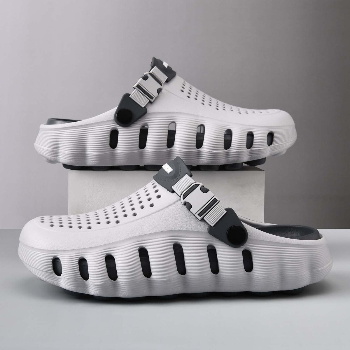 Cushioned Perforated Slide Sandals
