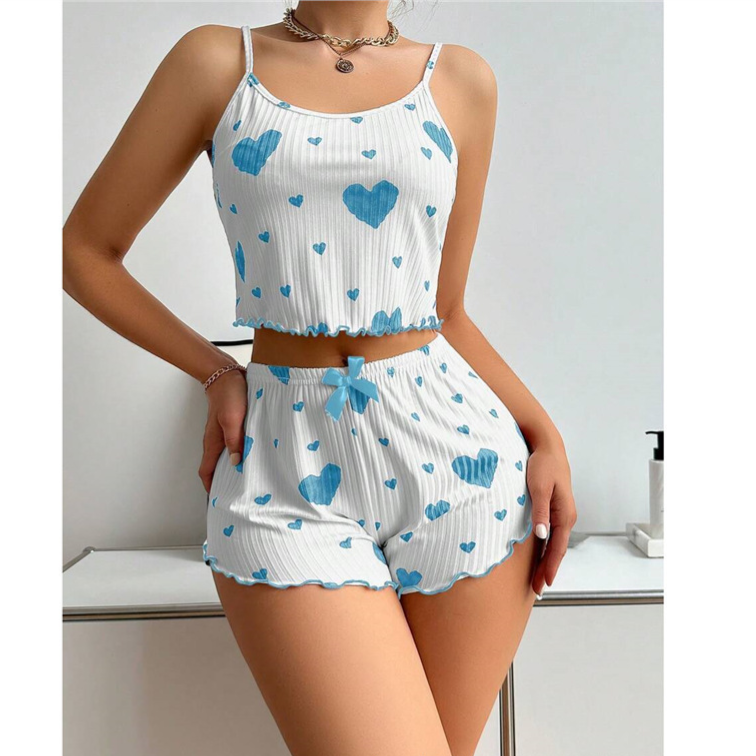 Heart Print Pajama Set