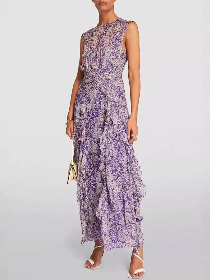 Floral Chiffon Evening Dress