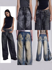 Vintage Gradient Wash Wide Leg Jeans