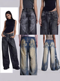 Vintage Gradient Wash Wide Leg Jeans