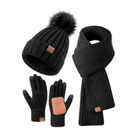 Knit Hat, Scarf & Glove Set