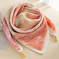 Magnetic Buckle Cotton Square Scarf