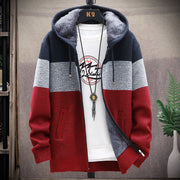 Mens Gradient Fleece Lined Hooded Cardigan