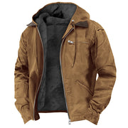 Mens Fleece-Lined Hooded Jacket