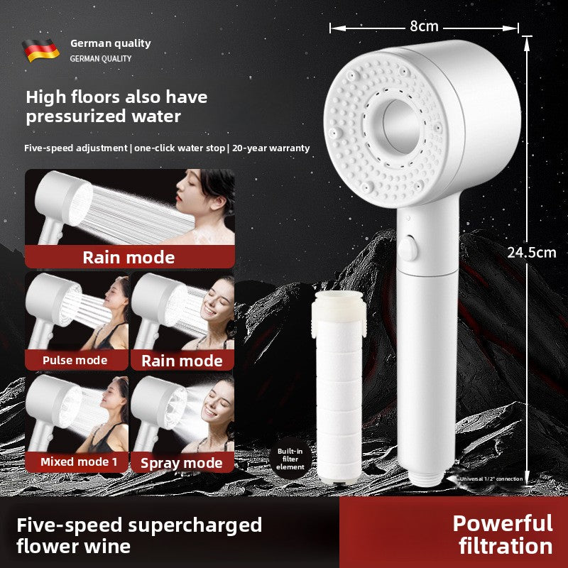 Turbo Air Booster Shower Head with Filter