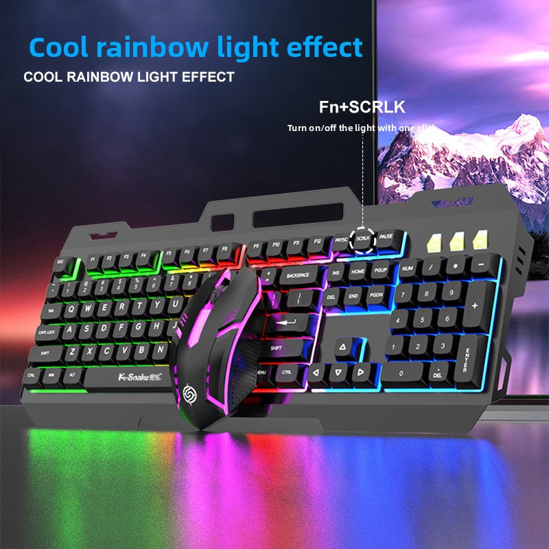 Mechanical Feel Keyboard and Mouse Set with Backlit Keys