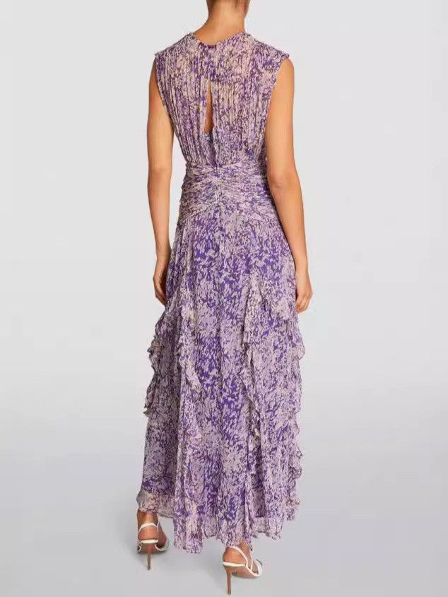 Floral Chiffon Evening Dress