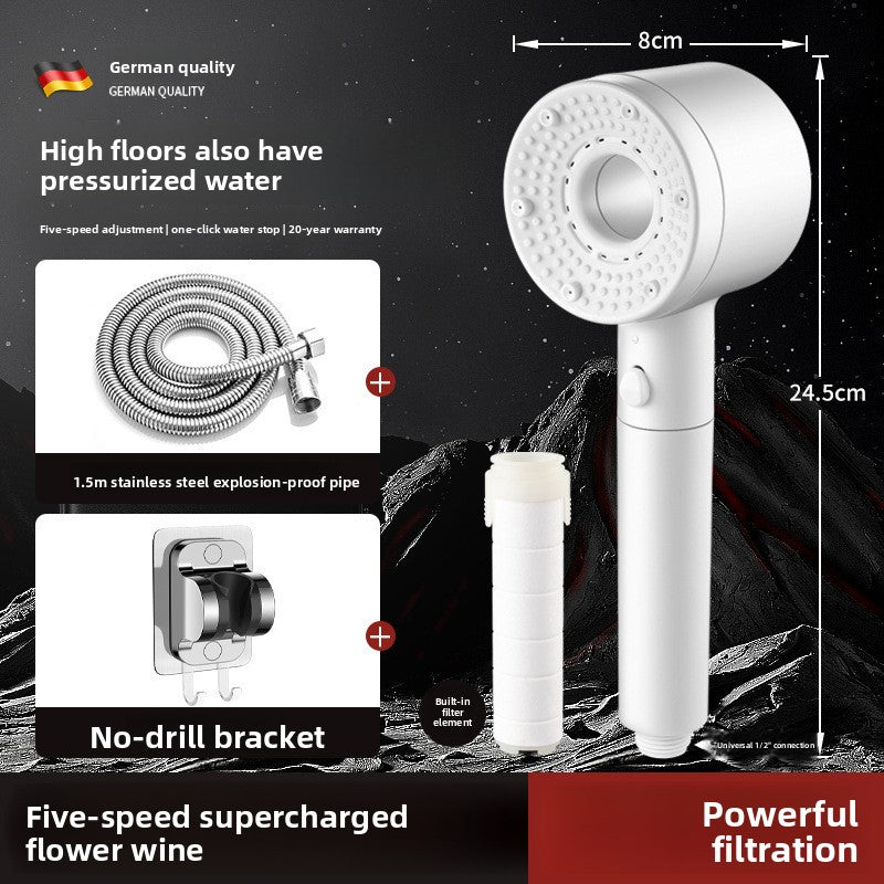 Turbo Air Booster Shower Head with Filter