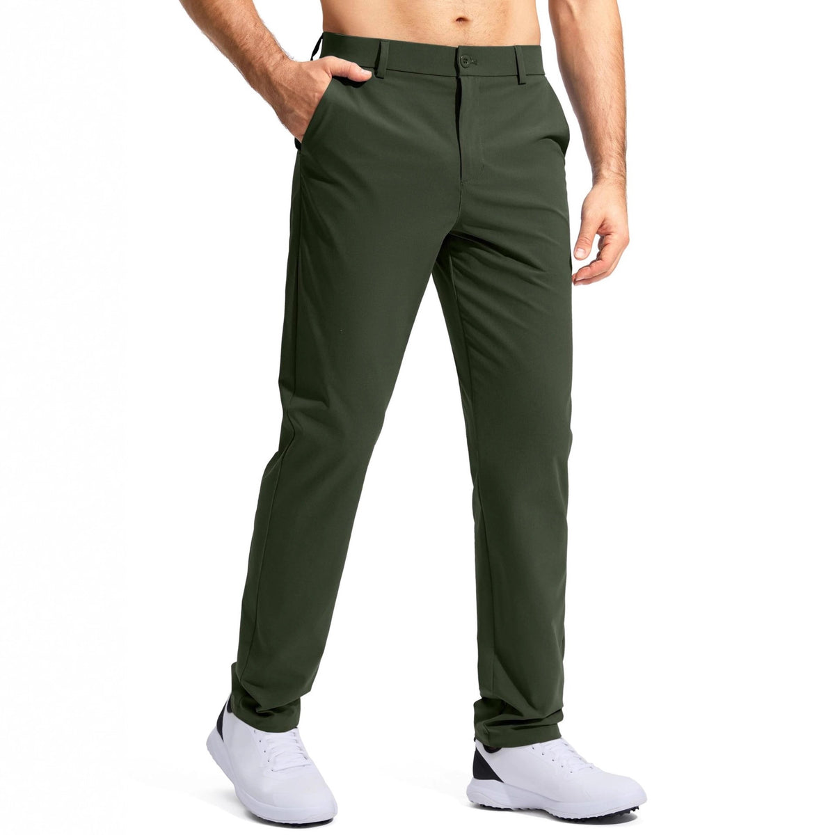 Stretch Straight-Leg Dress Pants