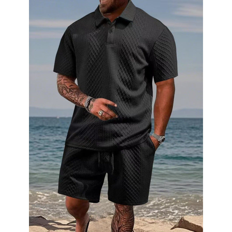 Jacquard Quick-Dry Polo & Shorts Set