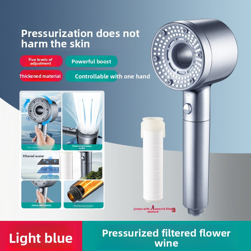 Turbo Air Booster Shower Head with Filter