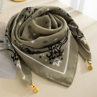 Magnetic Buckle Cotton Square Scarf