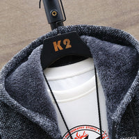 Mens Gradient Fleece Lined Hooded Cardigan
