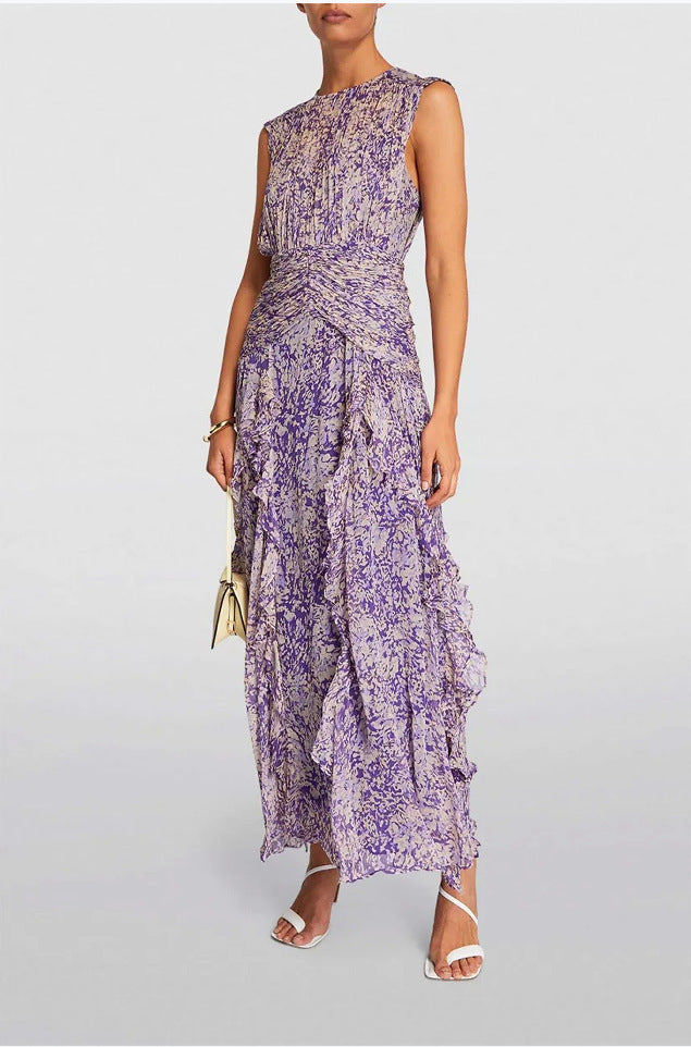 Floral Chiffon Evening Dress