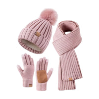 Knit Hat, Scarf & Glove Set