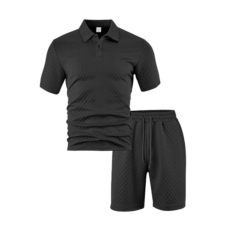 Jacquard Quick-Dry Polo & Shorts Set