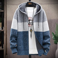 Mens Gradient Fleece Lined Hooded Cardigan