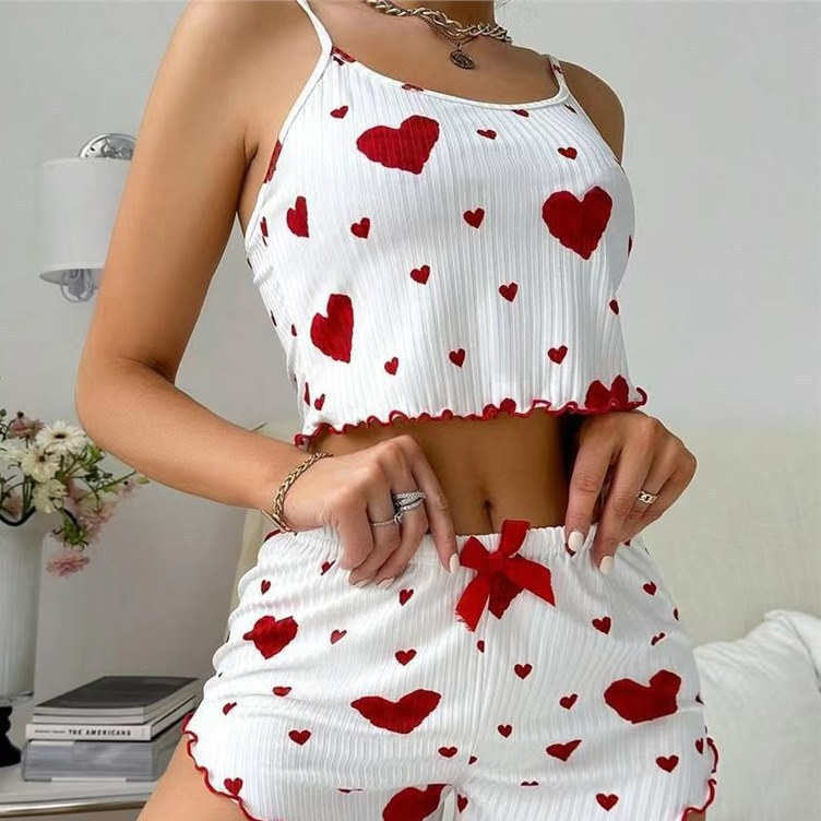Heart Print Pajama Set