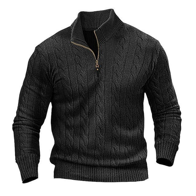 Mens Half Zip Knit Sweater