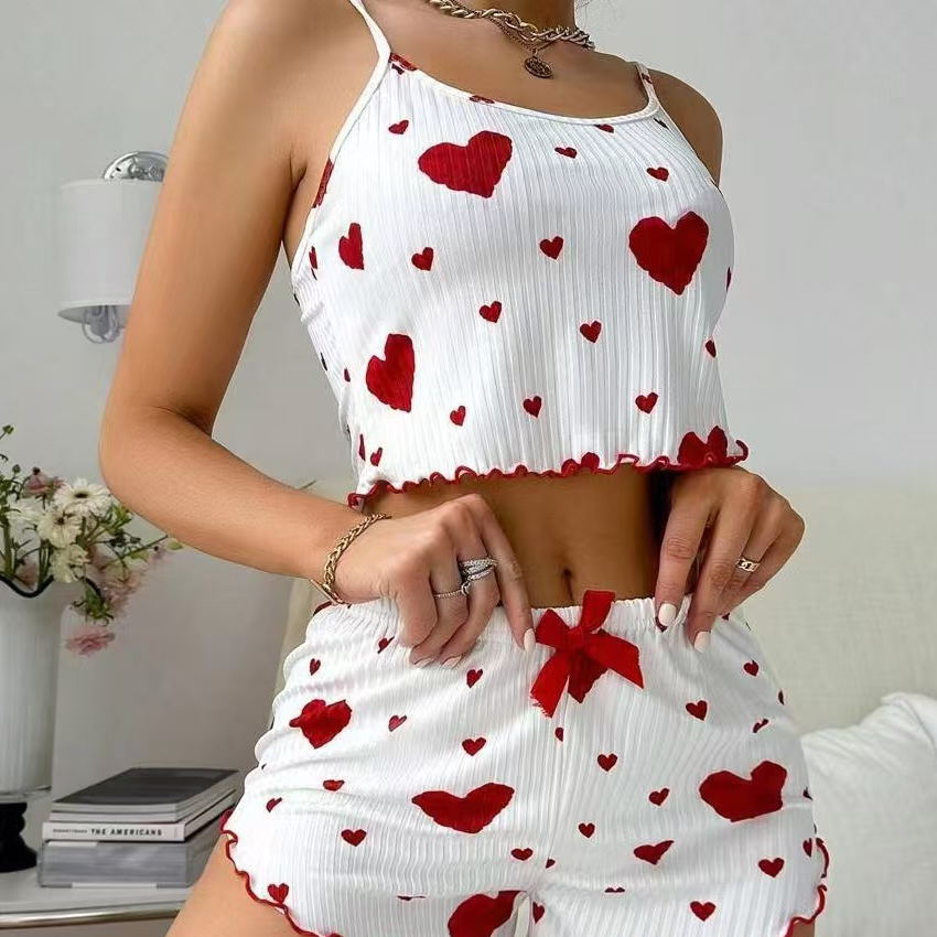 Heart Print Pajama Set