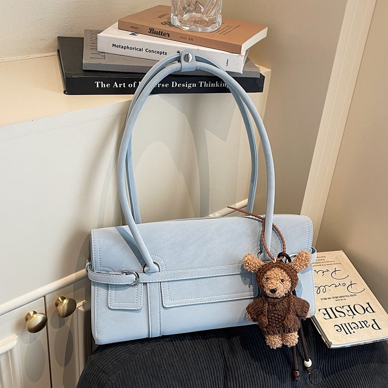 Retro Suede Baguette Bag