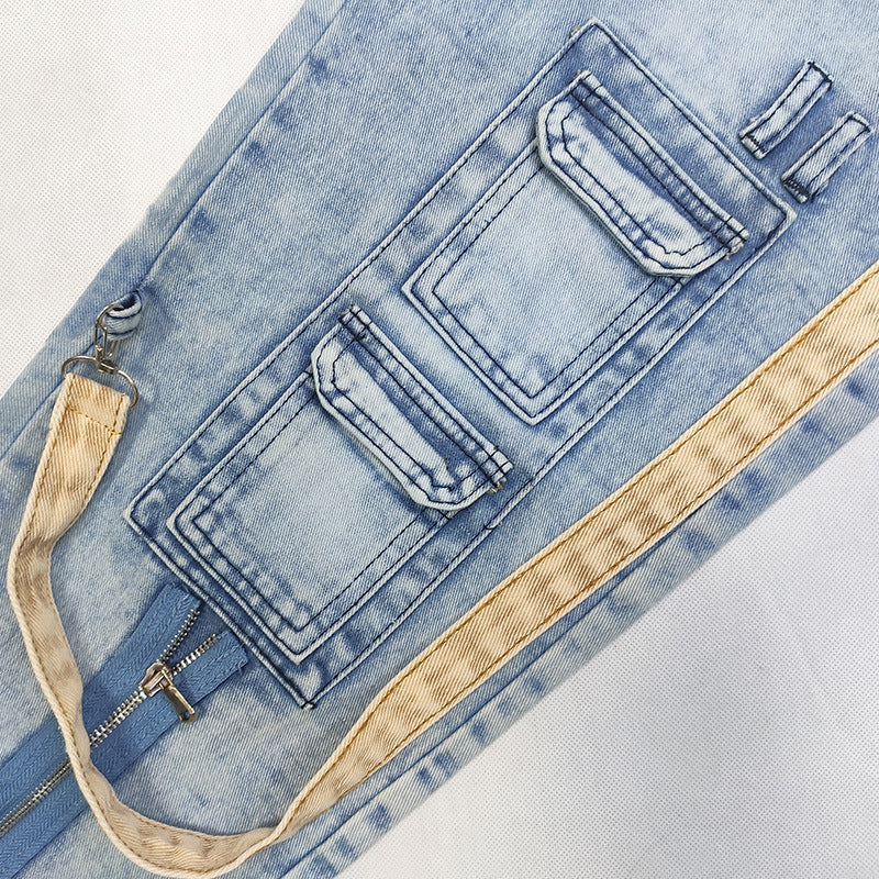 Slim-Fit Two-Tone Denim Jeans