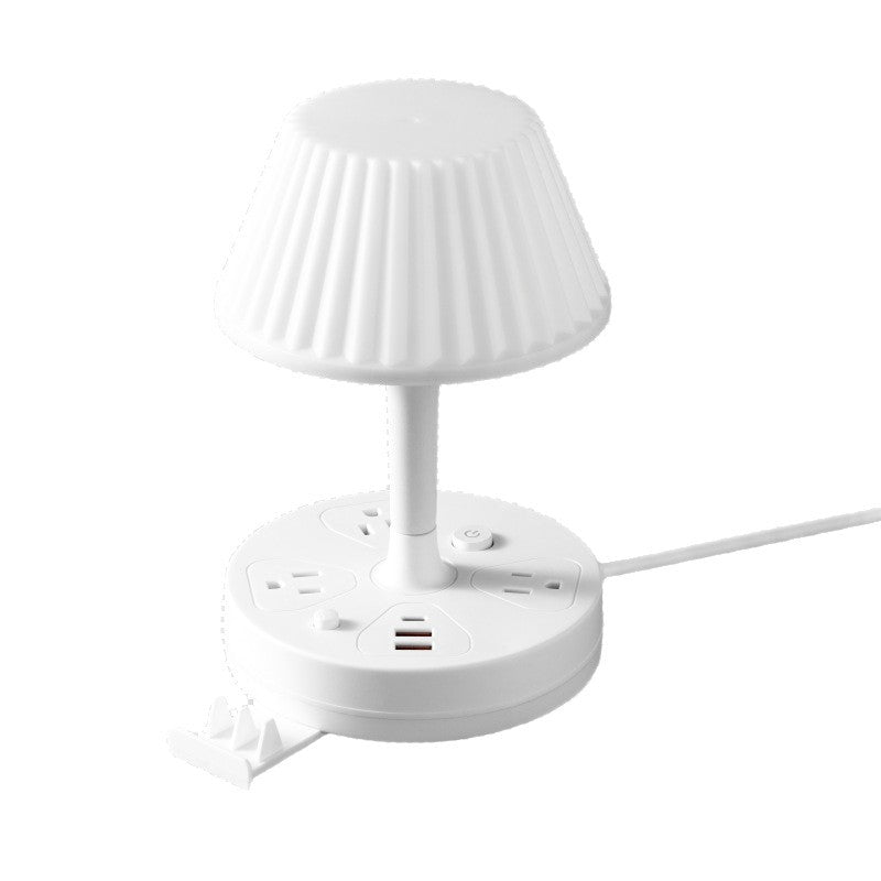 LED Desk Lamp with USB Charging Ports and Power Outlets