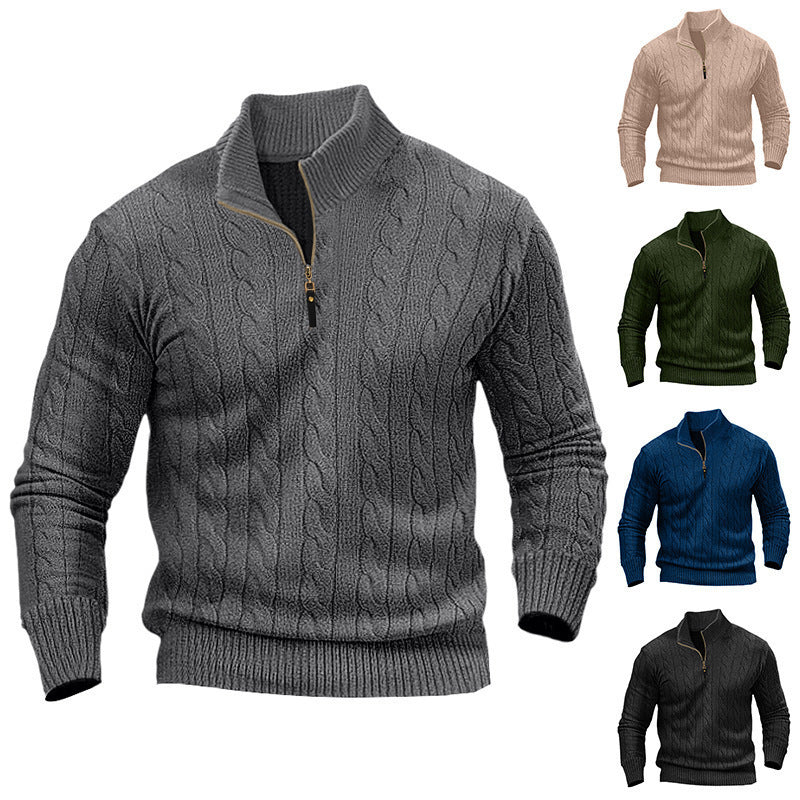 Mens Half Zip Knit Sweater