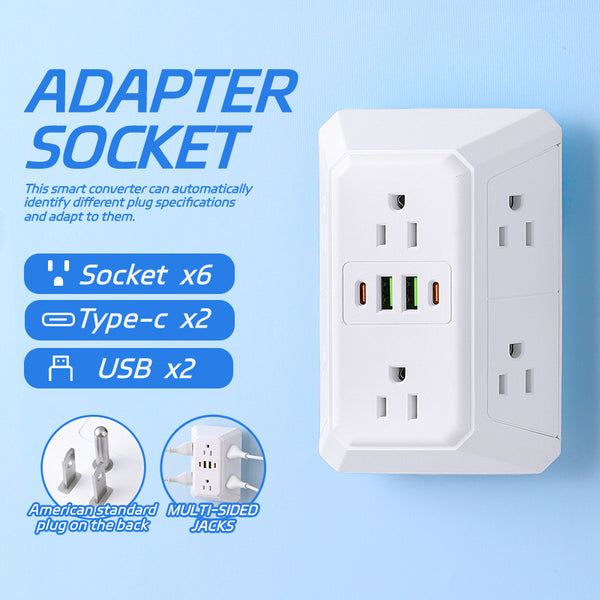 6-Outlet 110V Power Strip with USB Ports