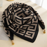 Magnetic Buckle Cotton Square Scarf