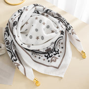 Magnetic Buckle Cotton Square Scarf