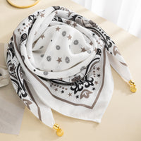 Magnetic Buckle Cotton Square Scarf