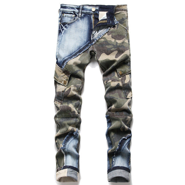 Camouflage Slim-Fit Denim Jeans