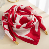 Magnetic Buckle Cotton Square Scarf