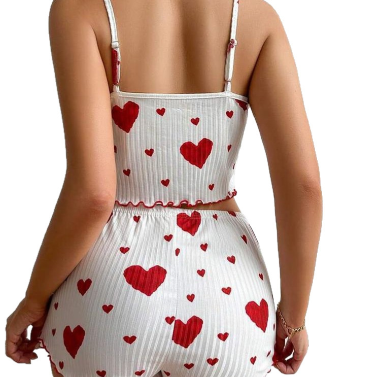 Heart Print Pajama Set