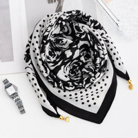 Magnetic Buckle Cotton Square Scarf