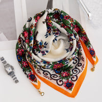 Magnetic Buckle Cotton Square Scarf