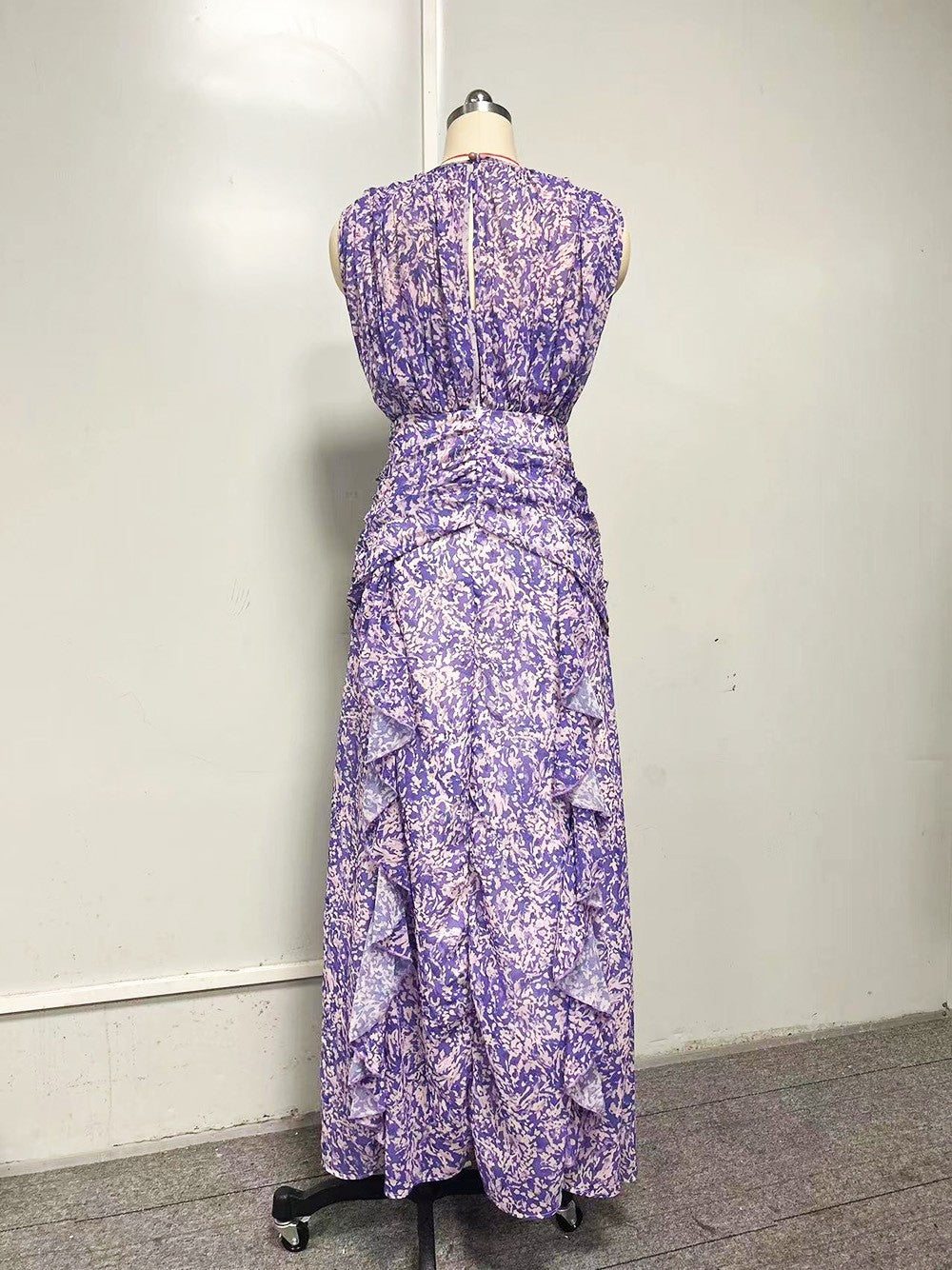 Floral Chiffon Evening Dress