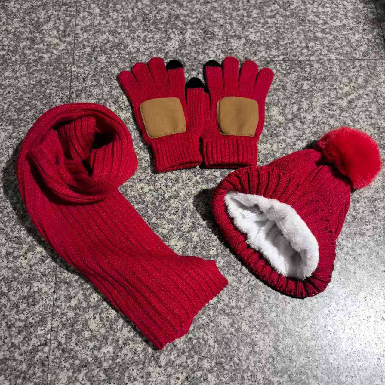 Knit Hat, Scarf & Glove Set